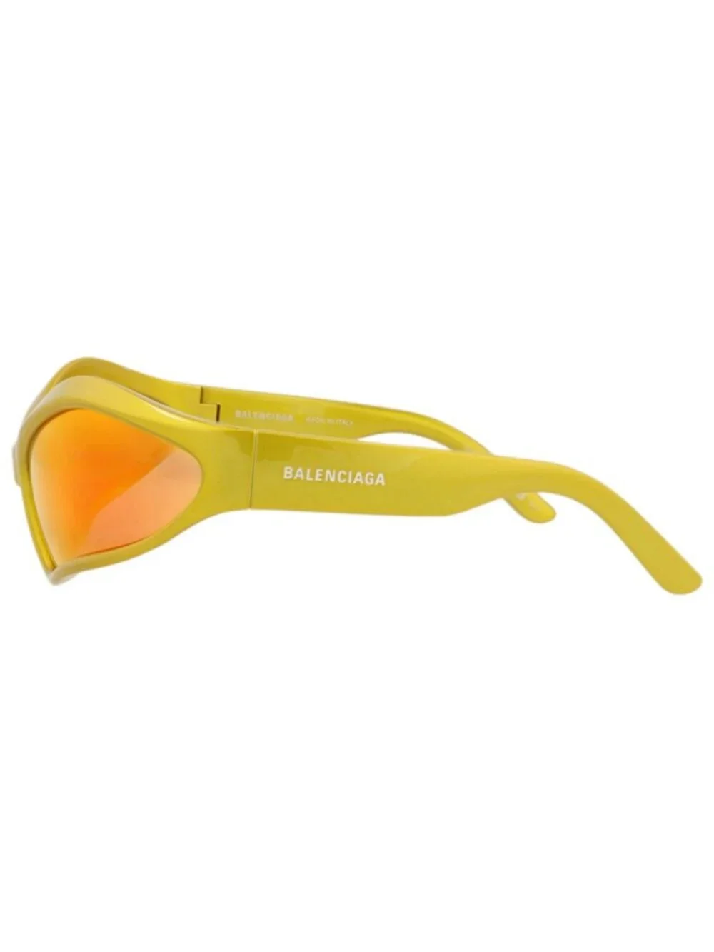 New Balenciaga Women's Sunglasses Shield Wrap Bio Injection Frame Unisex Yellow